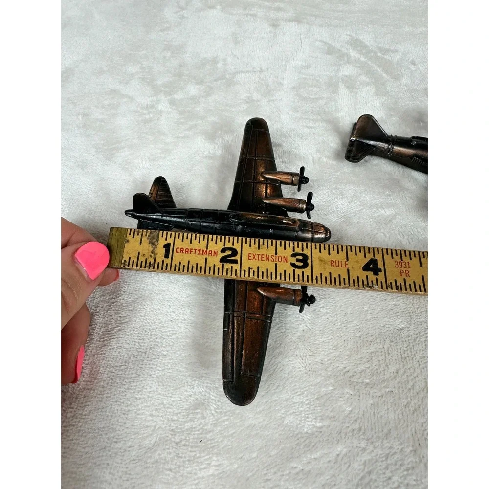 Bronze Colored Die Cast Metal Dual Engine Passenger Plane Pencil Sharpeners